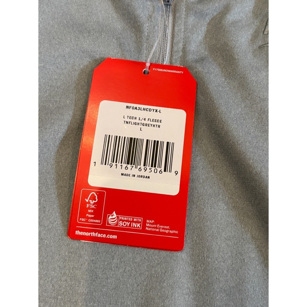 NWT The North Face Womens Large Grey Tech 1/4 Zip Fleece NF0A3LHC Flagstar Bank - Picture 2 of 7